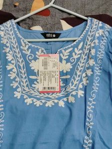 Blue Embroidered Kurta Set with Dupatta