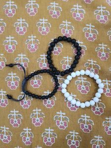 COMBO Black And White 💥Set of 3 Beaded Bracelets