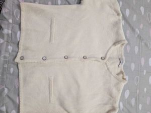 Cream Cropped Cardigan Jacket