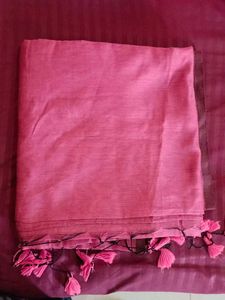 Elegant Pink Saree with Tassels