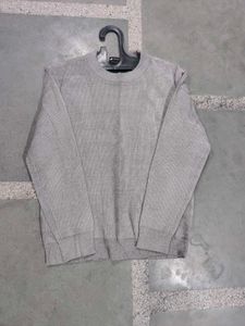 Grey Crewneck Knit Sweater