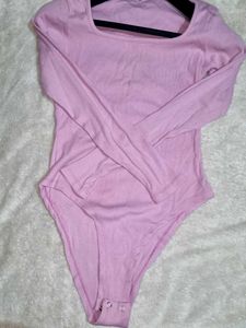 Zara Pink Long Sleeve Bodysuit - Size M