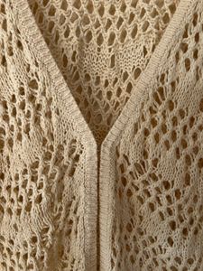 Crochet Knit Open Cardigan
