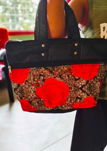 Boho Floral Print Tote Bag
