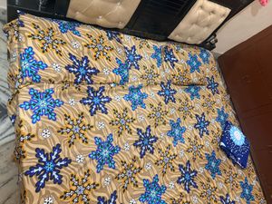 Dark Beige And Blue Bedsheet Set