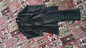 Men's Black &amp; Silver Nehru jacket