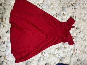 Savana elegant Red Off-Shoulder  Dress
