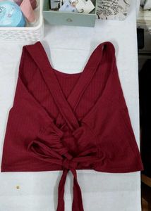Red - Maroon Halter Top