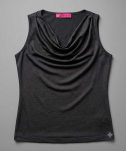 Sleek Charcoal black Cowl Neck Tank Top