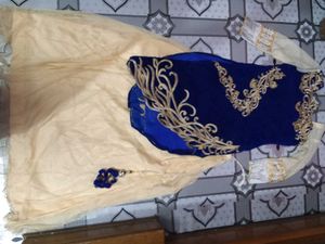Elegant Blue & velvet kurta and lehenga