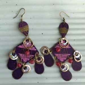 vintage purple dangle earrings