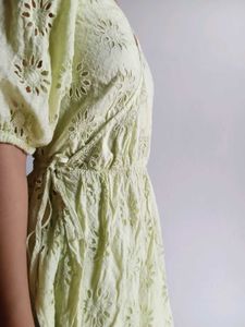 Chic Eyelet Wrap Dress
