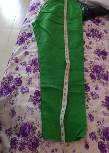 Orange Kurta Set with Green Pants &amp; Dupatta