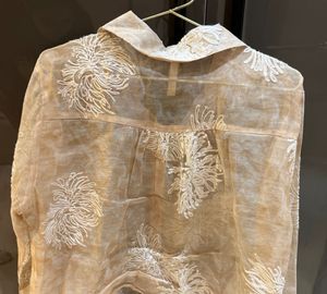 Sheer Embroidered shirt
