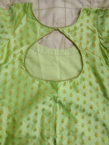 Vibrant Green Kurta with Gold Print