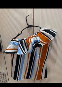 Striped Off-Shoulder Ruffle Top