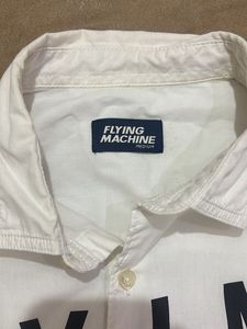 Flying Machine White Graphic Shirt