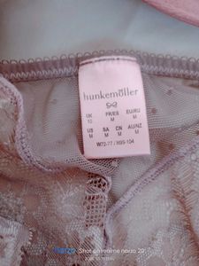 Lace Trimmed Pink Bra and Panty Set