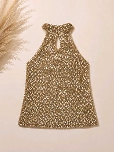 Sparkling Sequin Halter Neck Top