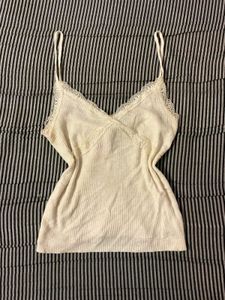 Cream Lace Trim Cami Top