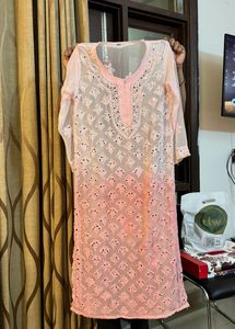 Pink Dual Shade Mirror Kurta