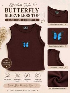 Butterfly Sleeveless Crop Top