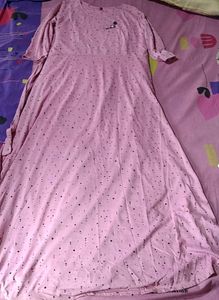 Cute Pink Polka Dot Maxi Dress