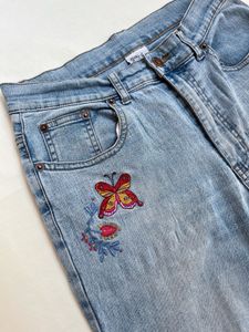 Y2k Embroidered bootcut jeans