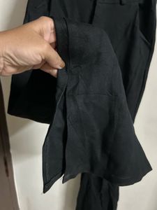Chic Black Flare Pants with Slit Detail