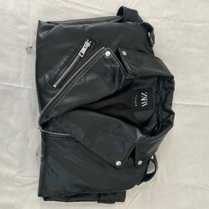 Zara Black Faux Leather Jacket