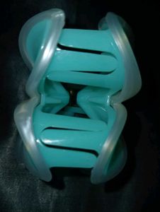 💠Tealblue+white-silver border Flower Hair Claw