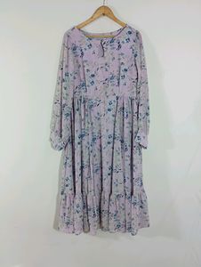 Lavender Printed Casual Dress (Women)
