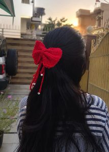 Handmade Crochet Bow Hair Clip