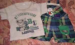 Baby Girls Plaid Overalls &amp; T-Shirt Set