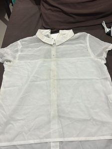 Sheer White Button-Up Shirt