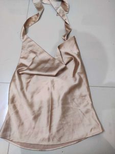 savana Satin Cowl Neck Halter Top