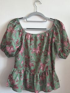 Floral Print Peplum Top