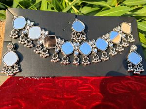 Mirror Work Necklace and Earring Set