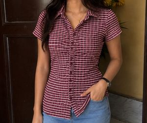 Striped Button-Up Top