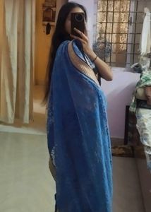 Elegant Black &amp; Blue Saree