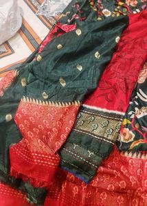 Micro Cotton Silk Langha and dupatta Dandiya  look