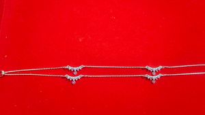 Elegant Silver Anklet with Pink Stones