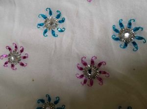 Embellished White Saree