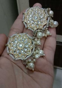 Pearl &amp; Kundan Style Earrings