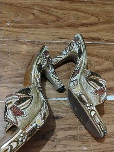 San Lee Beaded Heeled Slides