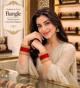 Beautiful Red & Golden Bridal Bangles Set