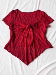 Red Bow Front Top