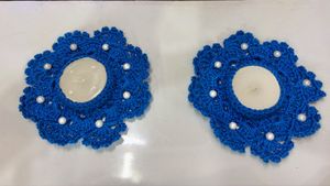 Handmade Crochet Tealight Holders (Set of 2)