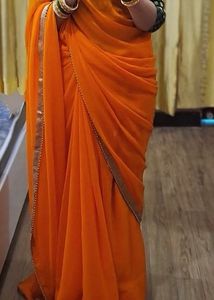 Vibrant Orange Saree