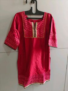 Elegant Red Kurta with Yellow Patiala Pants